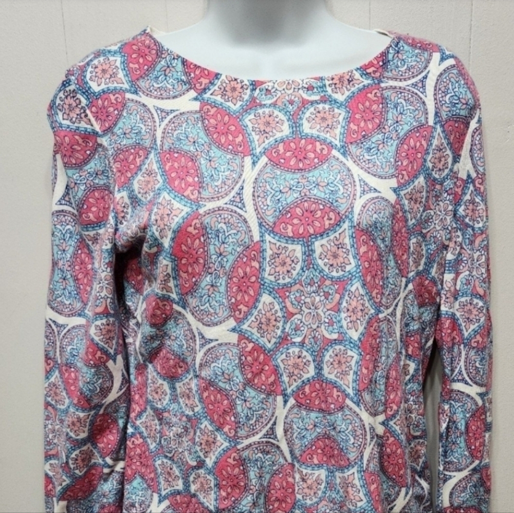 Talbots Sweater Medium Multicolor Lightweight Casual Crewneck Long Sleeve‎ B402
